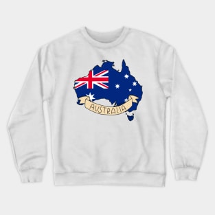 Australia Flag Map Crewneck Sweatshirt